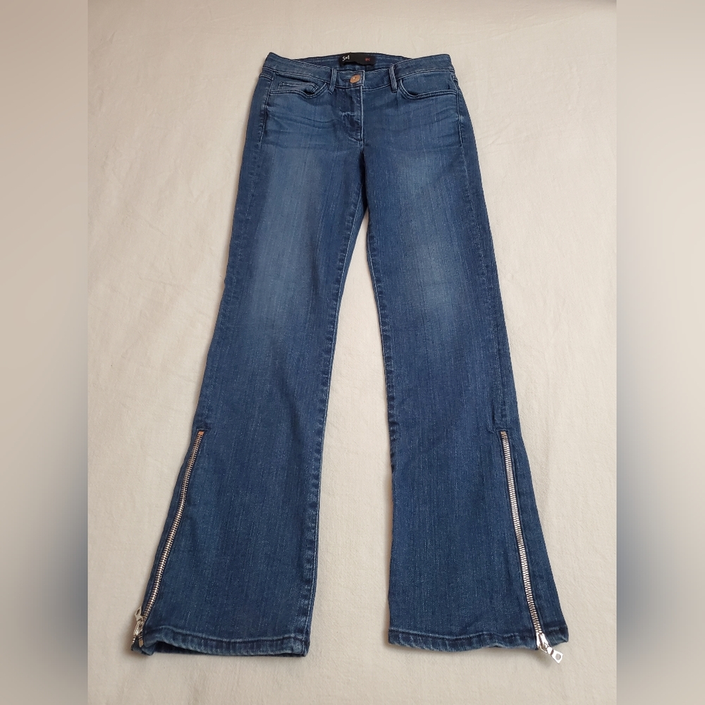 3x1 NYC High-Rise Side Zip Flare Jeans Women's Size 24 Classic Boho Chic - Picture 3 of 12